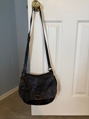 Frye Leather Crossbody Saddle Bag - Black